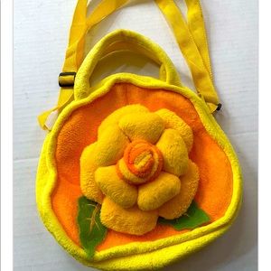 Beautiful Girl Yellow Sun Flower Handmade tote Bag with Zipper, Pre-owned